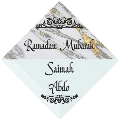3" Personalized "Islam Quote" Glass Diamond Suncatcher with Marble Design