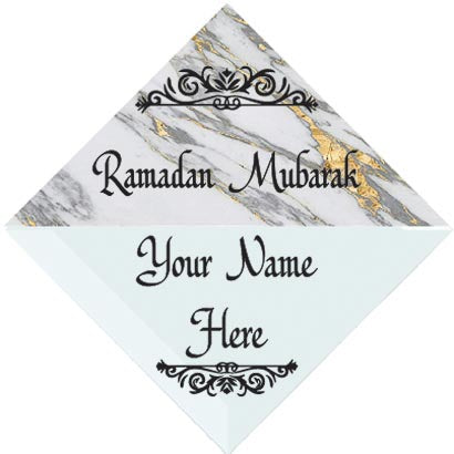3" Personalized "Islam Quote" Glass Diamond Suncatcher with Marble Design