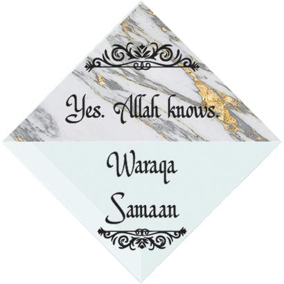 3" Personalized "Islam Quote" Glass Diamond Suncatcher with Marble Design