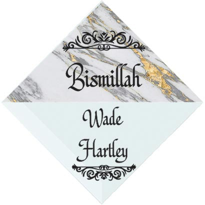3" Personalized "Islam Quote" Glass Diamond Suncatcher with Marble Design