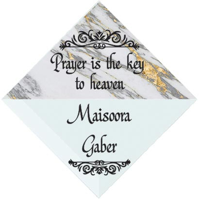 3" Personalized "Islam Quote" Glass Diamond Suncatcher with Marble Design