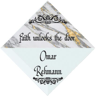 3" Personalized "Islam Quote" Glass Diamond Suncatcher with Marble Design