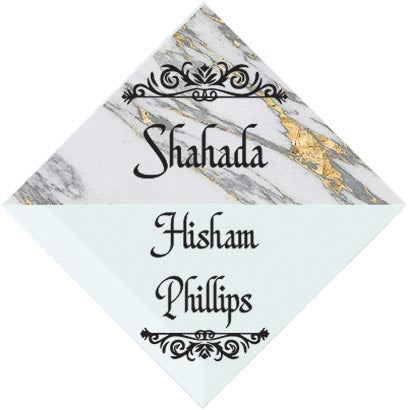 3" Personalized "Islam Quote" Glass Diamond Suncatcher with Marble Design