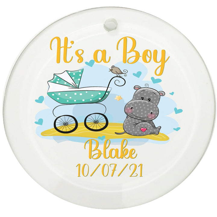 Krebs Personalized Glass Christmas Ornament 3.5” Keepsake Babys First Gift Collection