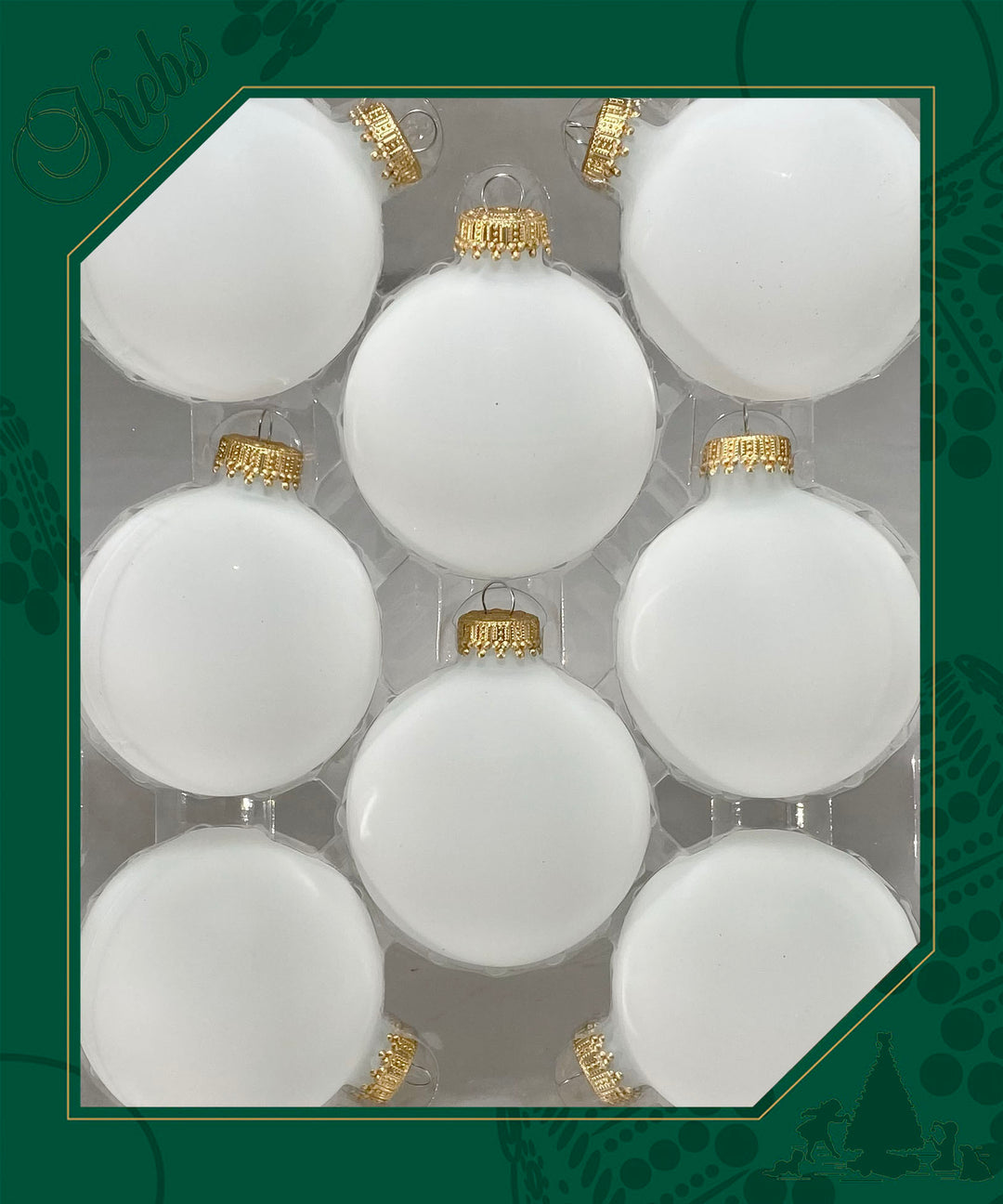 Crafting Seamless Glass Ball Ornaments for Holiday Decor (Frost with Gold Caps-96 Pieces, 8/Box, 12/Case, 2 5/8 inch (67mm))