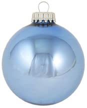Glass Christmas Tree Ornaments - 67mm / 2.63" [8 Pieces] Designer Balls from Christmas By Krebs Seamless Hanging Holiday Decor (Shiny Alpine Blue)