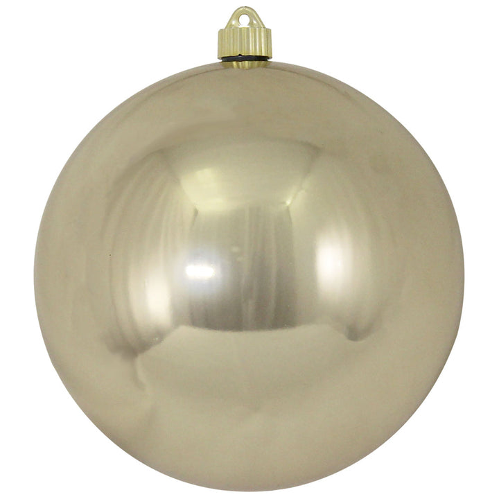 Christmas By Krebs 8" (200mm) Shiny Champagne Gold [1 Piece] Solid Commercial Grade Indoor and Outdoor Shatterproof Plastic, UV and Water Resistant Ball Ornament Decorations