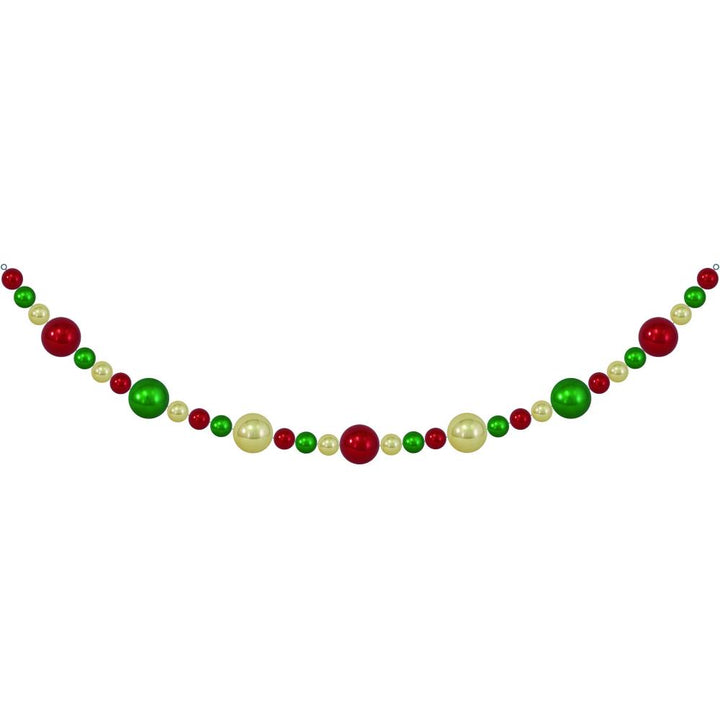 Christmas By Krebs Giant Garland, [1 Piece], Commercial Grade Indoor and Outdoor Shatterproof Plastic Garland Decoration (Sonic Red, Gilded Gold & Blarney Green UV Resistant - 10 Feet)