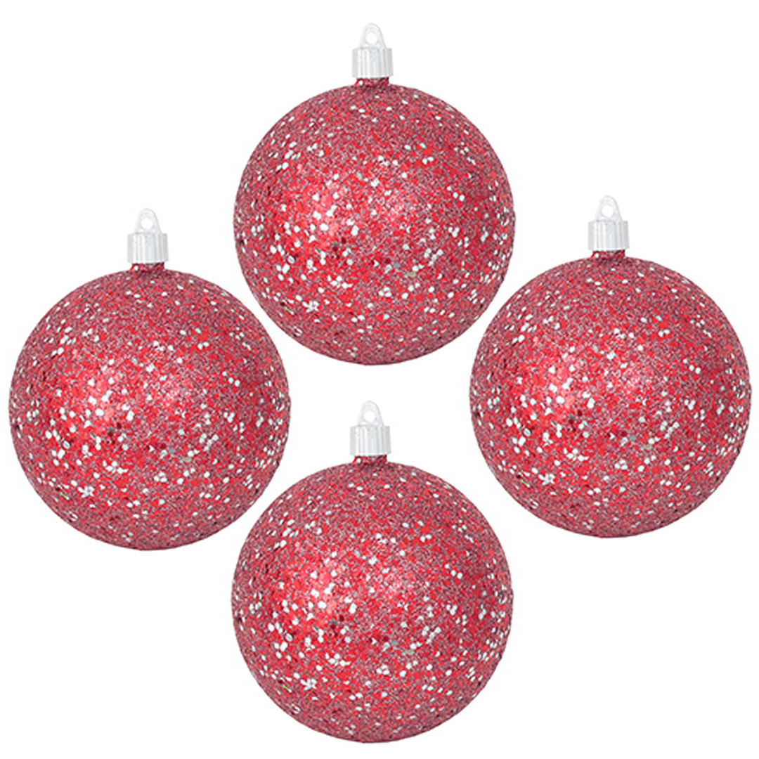 Solid red discount christmas ornaments