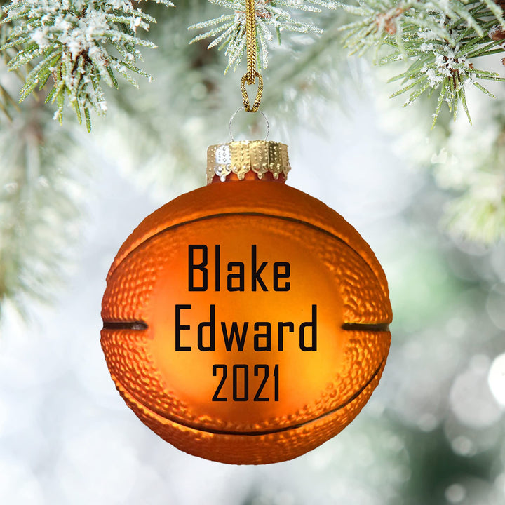 Personalized Basketball Glass Ornament Gift, Customize with Your Personal Message