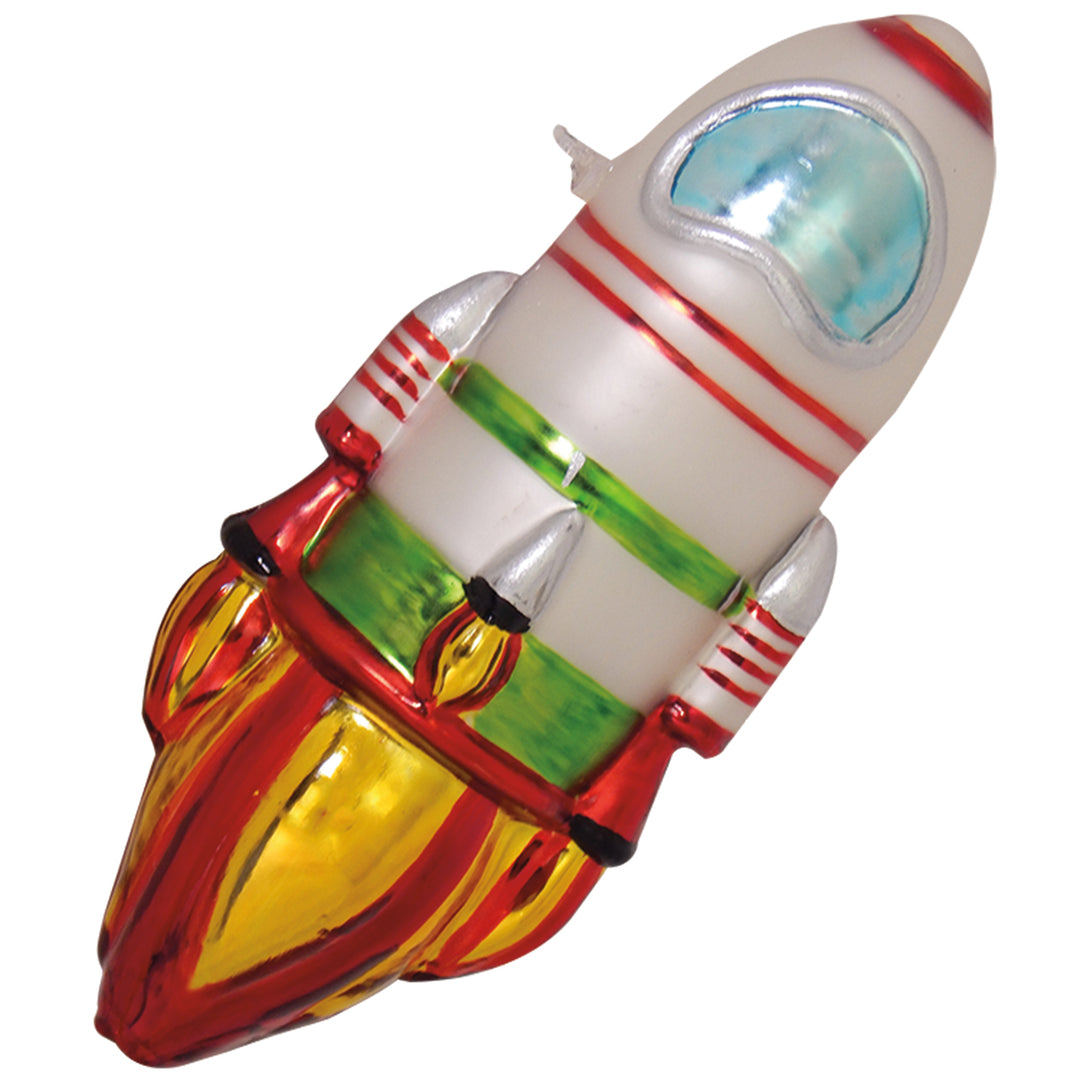 Christmas By Krebs Blown Glass  Collectible Tree Ornaments  (Space Rocket)