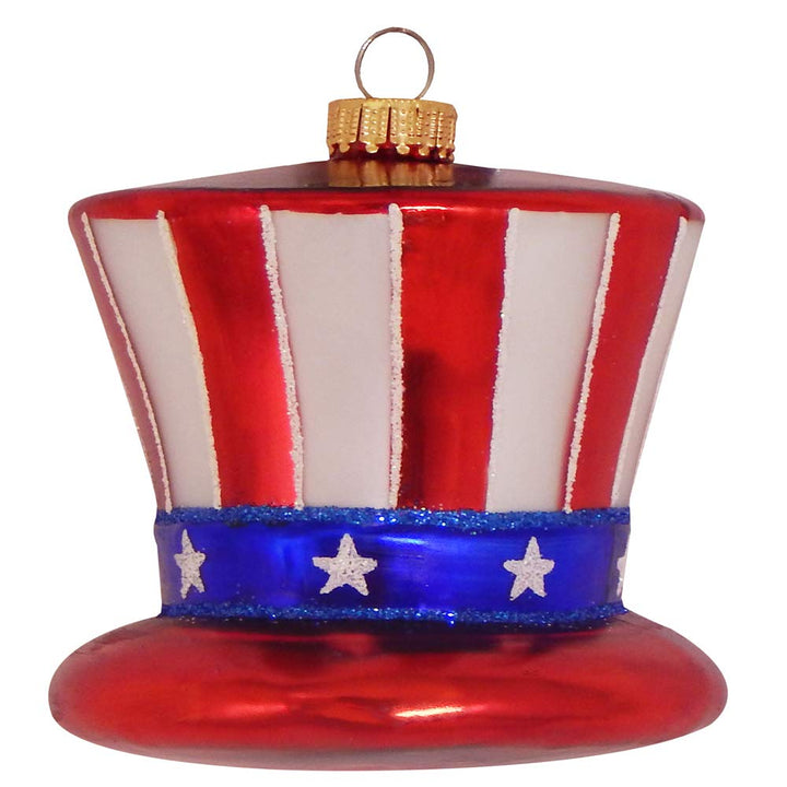Christmas By Krebs Blown Glass  Collectible Tree Ornaments  (3 1/4" Uncle Sam Hat)