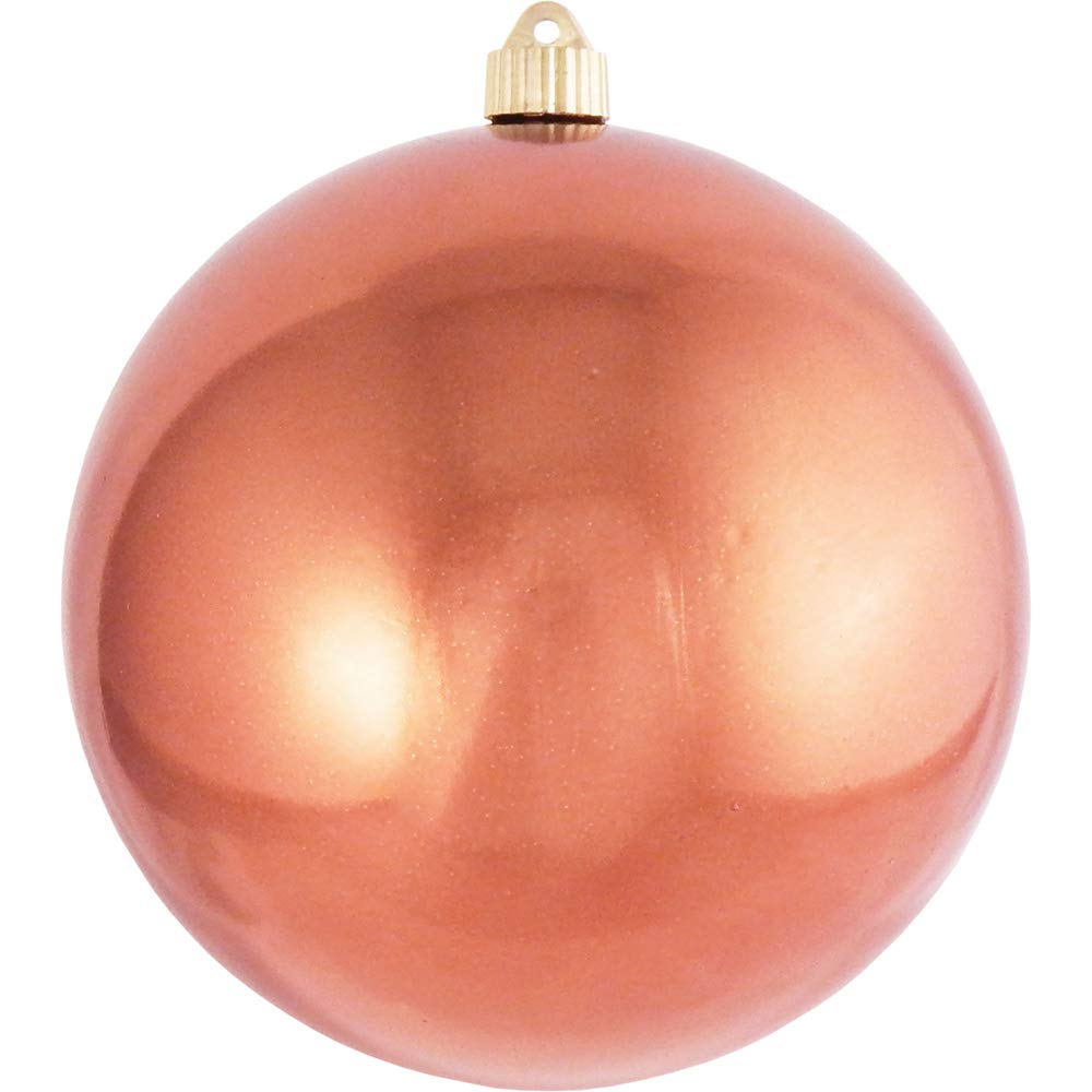 Christmas By Krebs 8" (200mm) Shiny Two Cents Copper [1 Piece] Solid Commercial Grade Indoor and Outdoor Shatterproof Plastic, UV and Water Resistant Ball Ornament Decorations