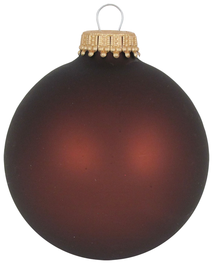 Glass Christmas Tree Ornaments - 67mm / 2.63" [8 Pieces] Designer Balls from Christmas By Krebs Seamless Hanging Holiday Decor (Velvet Mustang Brown)