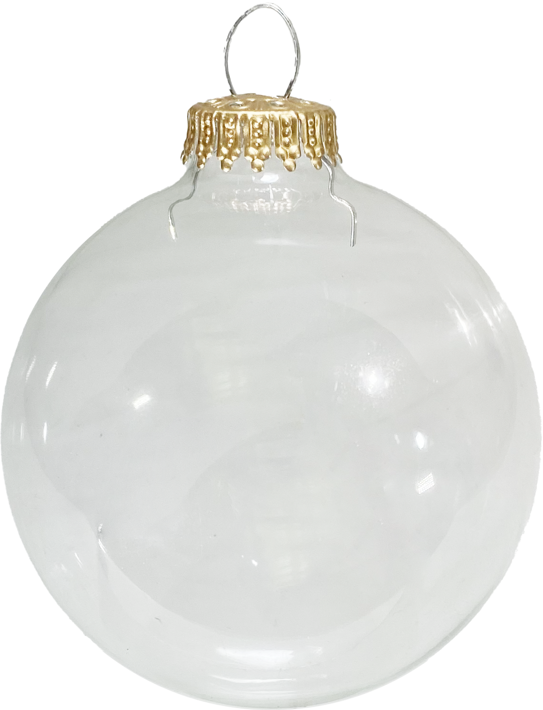 Glass Crafting Christmas Tree Ornaments - Designer DIY Balls from Christmas By Krebs (Clear with Gold Caps-4 Pieces, 3 1/4 inch (80mm))
