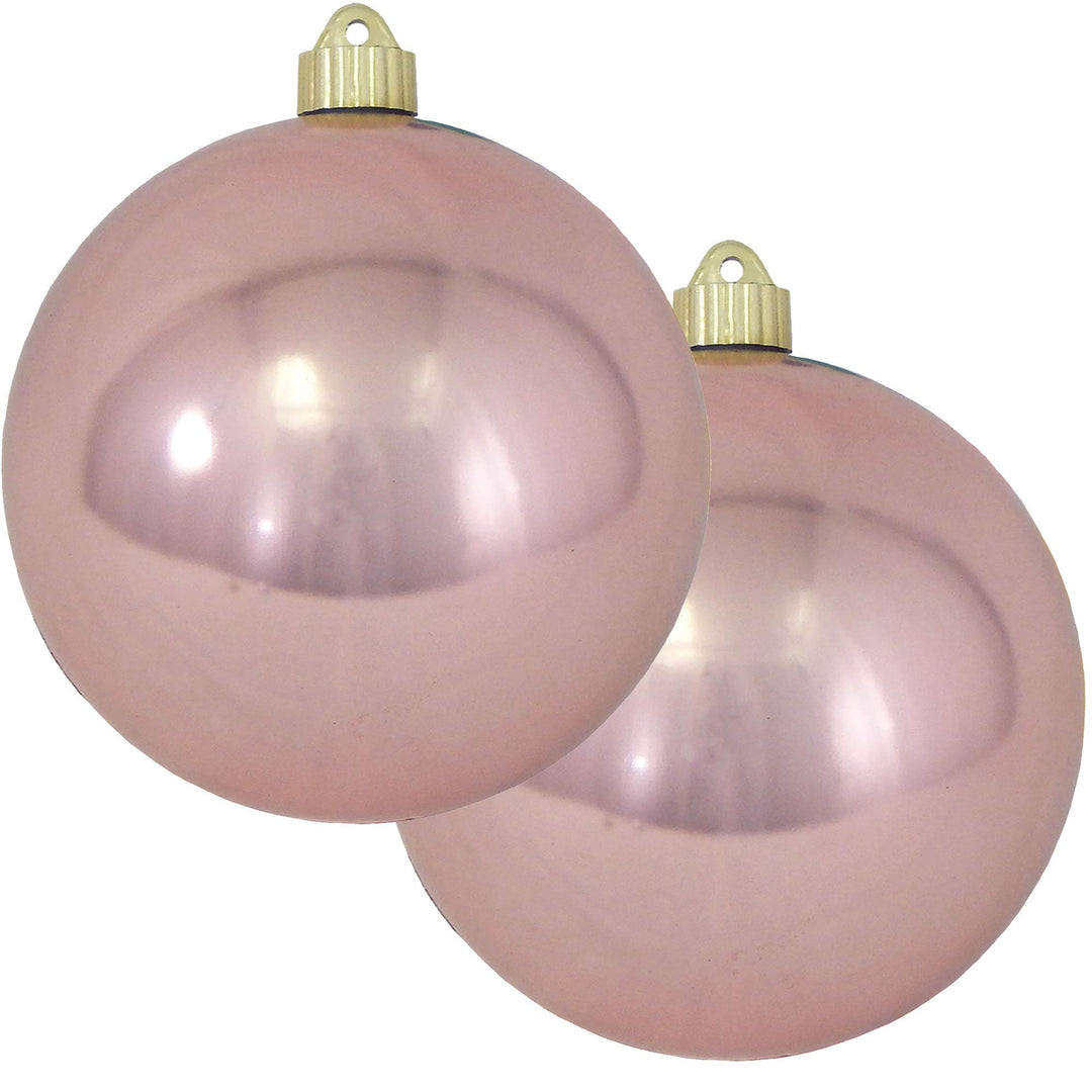 Christmas By Krebs 6" (150mm) Shiny Angel Wings Pink [2 Pieces] Solid Commercial Grade Indoor and Outdoor Shatterproof Plastic, UV and Water Resistant Ball Ornament Decorations