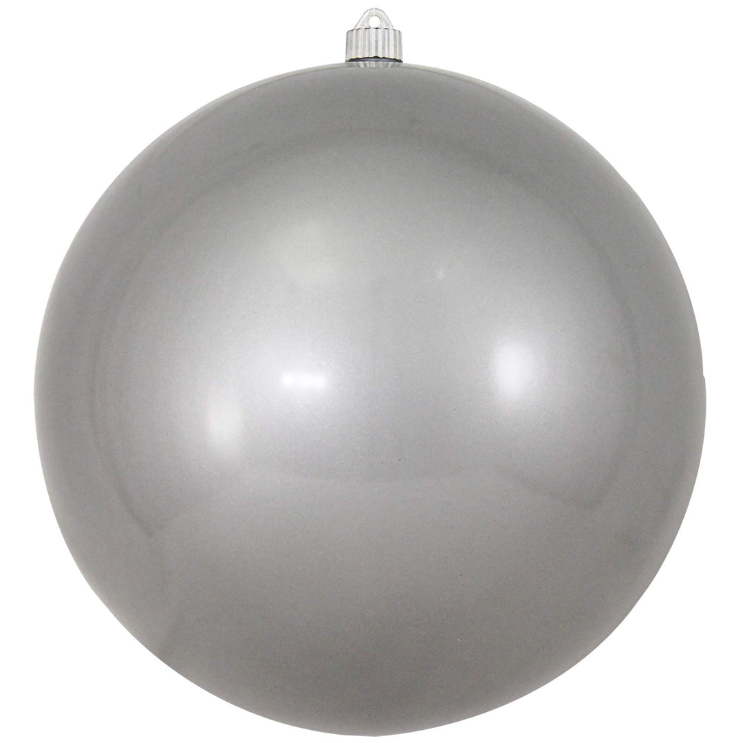Christmas By Krebs 12" (300mm) Candy Silver [1 Piece] Solid Commercial Grade Indoor and Outdoor Shatterproof Plastic, UV and Water Resistant Ball Ornament Decorations