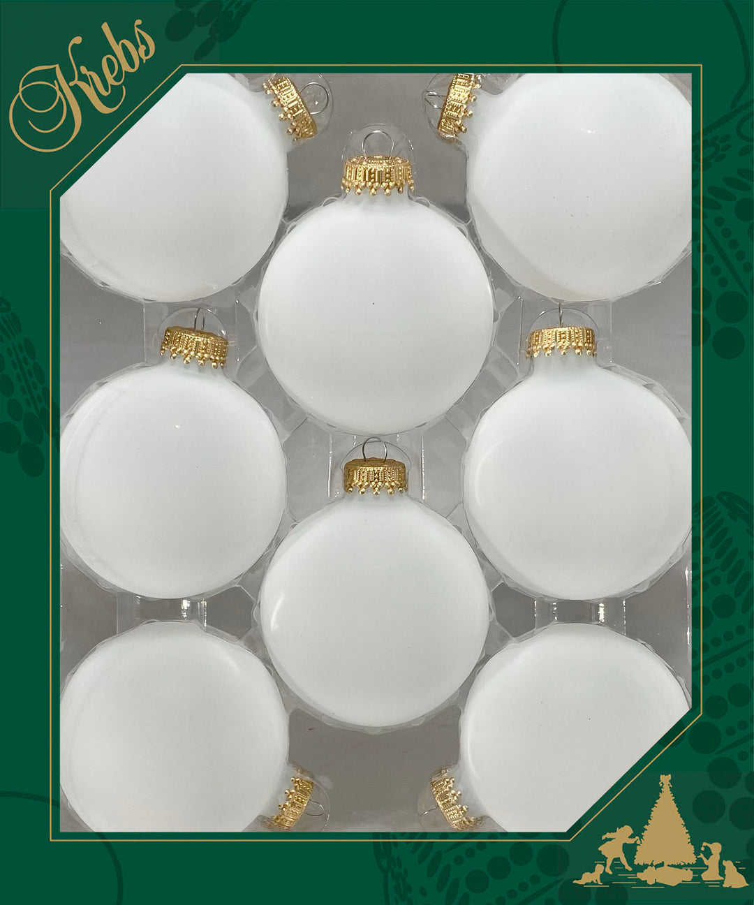 Glass Crafting Christmas Tree Ornaments - Designer DIY Balls from Christmas By Krebs (Frost with Gold Caps-8 Pieces, 2 5/8 inch (67mm))