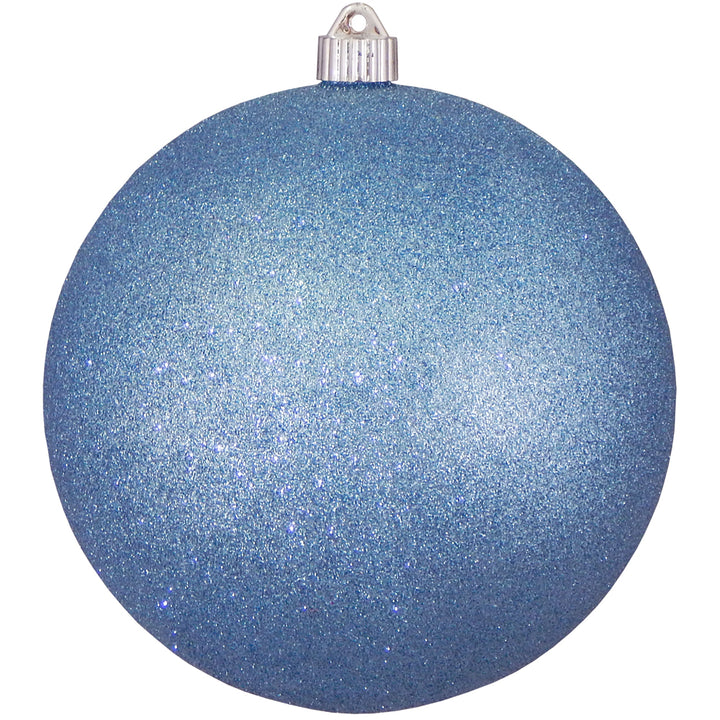 Christmas By Krebs 8" (200mm) Light Blue Glitter [1 Piece] Solid Commercial Grade Indoor and Outdoor Shatterproof Plastic, Water Resistant Ball Ornament Decorations