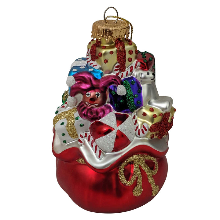 Christmas By Krebs Blown Glass  Collectible Tree Ornaments  (4" Overloaded Santa Bag)