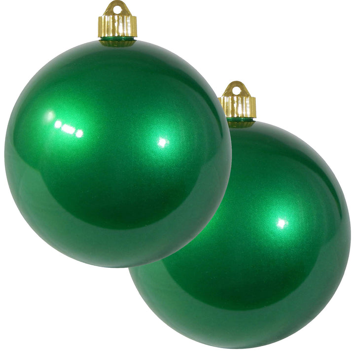 Christmas By Krebs 6" (150mm) Candy Green [2 Pieces] Solid Commercial Grade Indoor and Outdoor Shatterproof Plastic, UV and Water Resistant Ball Ornament Decorations