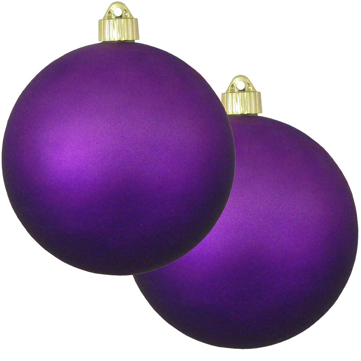 Christmas By Krebs 6" (150mm) Velvet Diva Purple [2 Pieces] Solid Commercial Grade Indoor and Outdoor Shatterproof Plastic, UV and Water Resistant Ball Ornament Decorations