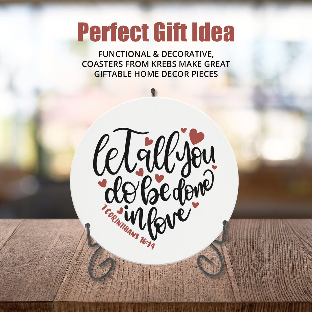 4" Round Ceramic Coasters - Amazing Mom, Set of 4