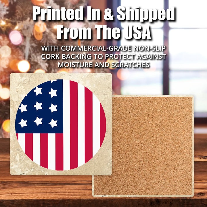 4" Christmas Holiday Travertine Coasters - Red Cardinal, 2 Sets of 4, 8 Pieces - Christmas by Krebs Wholesale