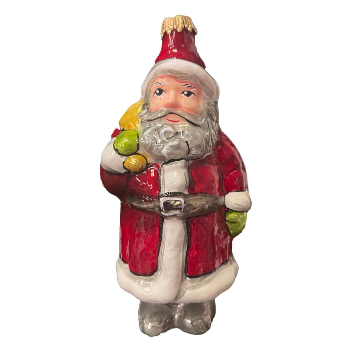 Christmas by Krebs Blown Glass Collectible Ukrainian Figurine (6" Rustic Santa)