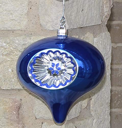 Christmas By Krebs 8" (200mm) Commercial Grade Indoor Outdoor Moisture Resistant Shatterproof Plastic Reflector Ornament (Azure Blue Reflector)