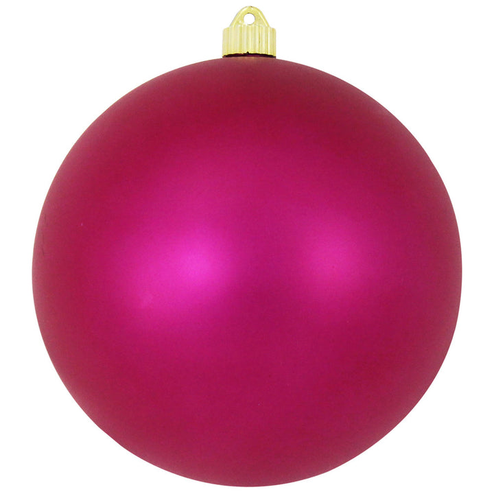 Christmas By Krebs 8" (200mm) Velvet Glamour Pink [1 Piece] Solid Commercial Grade Indoor and Outdoor Shatterproof Plastic, UV and Water Resistant Ball Ornament Decorations