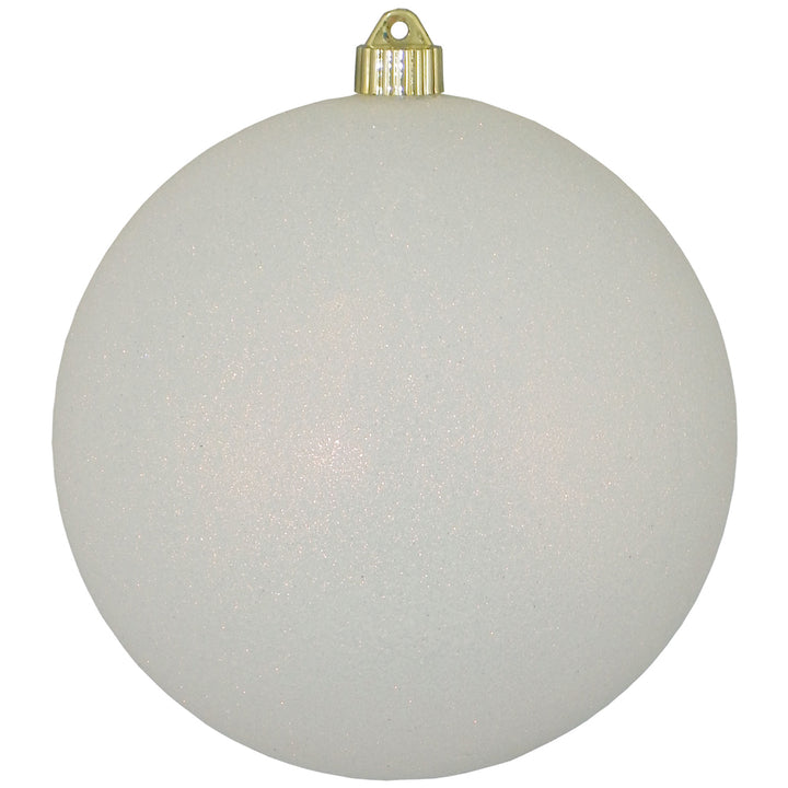 Christmas By Krebs 8" (200mm) Snowball White Glitter [1 Piece] Solid Commercial Grade Indoor and Outdoor Shatterproof Plastic, Water Resistant Ball Ornament Decorations