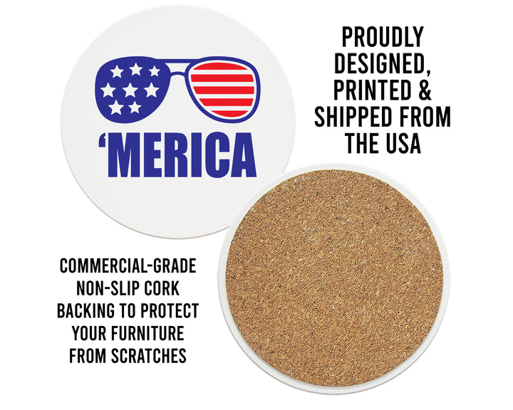 [Set of 4] 4" Premium Absorbent Ceramic Dog Lovers Round Coaster - Bull Terrier