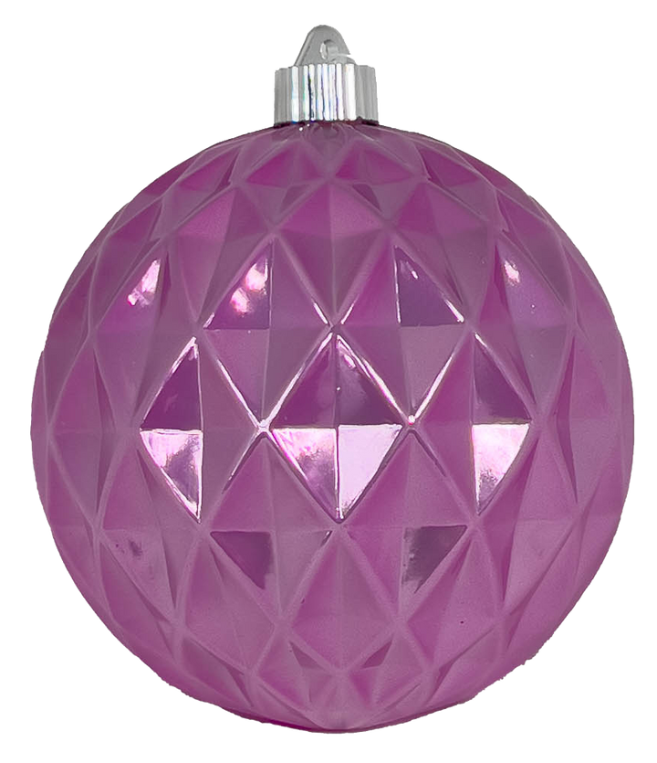 Christmas By Krebs 6" (150mm) Diamond Shiny Lilac [2 Pieces] Solid Commercial Grade Indoor and Outdoor Shatterproof Plastic, UV and Water Resistant Ball Ornament Decorations