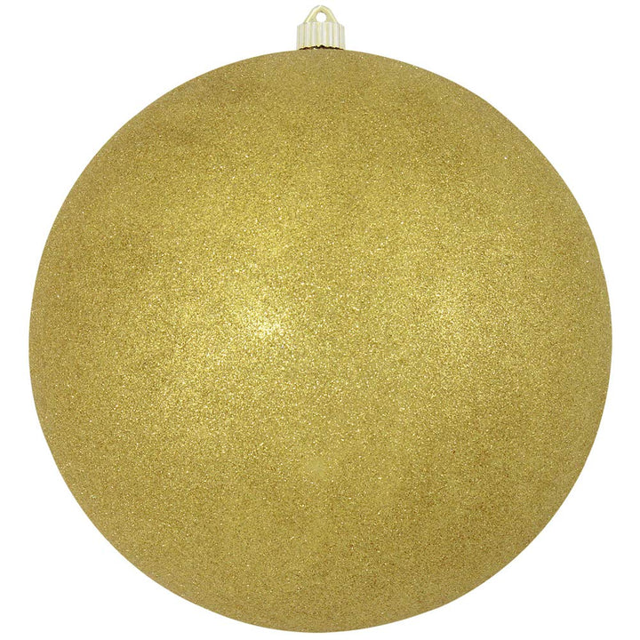 Christmas By Krebs 12" (300mm) Gold Glitter [1 Piece] Solid Commercial Grade Indoor and Outdoor Shatterproof Plastic, Water Resistant Ball Ornament Decorations