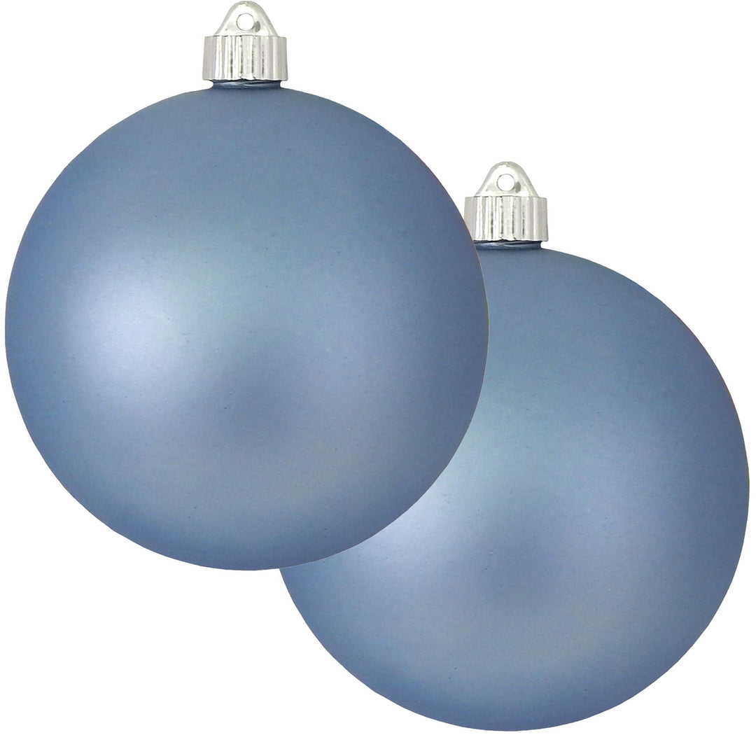 Christmas By Krebs 6" (150mm) Velvet Arctic Chill Blue [2 Pieces] Solid Commercial Grade Indoor and Outdoor Shatterproof Plastic, UV and Water Resistant Ball Ornament Decorations