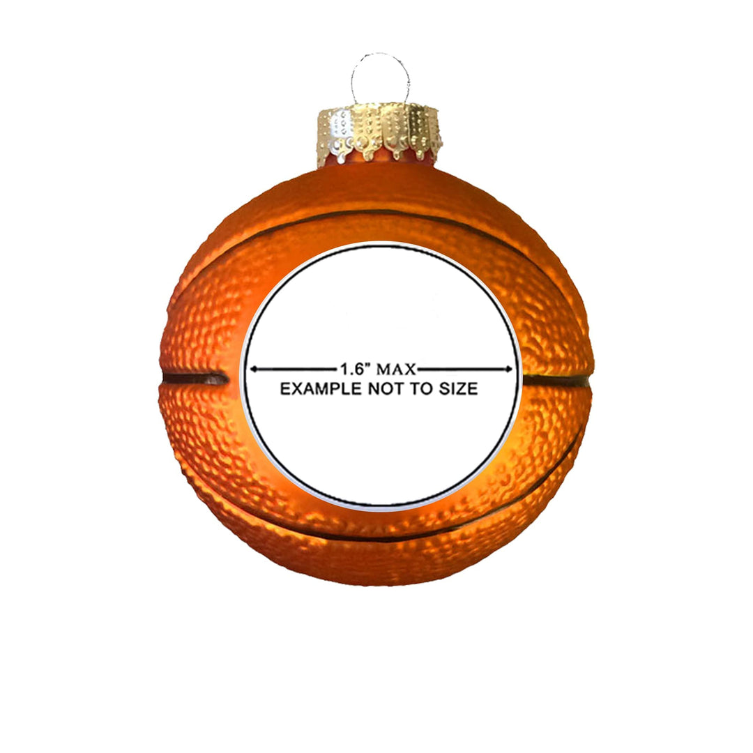 Personalized Basketball Glass Ornament Gift, Customize with Your Personal Message