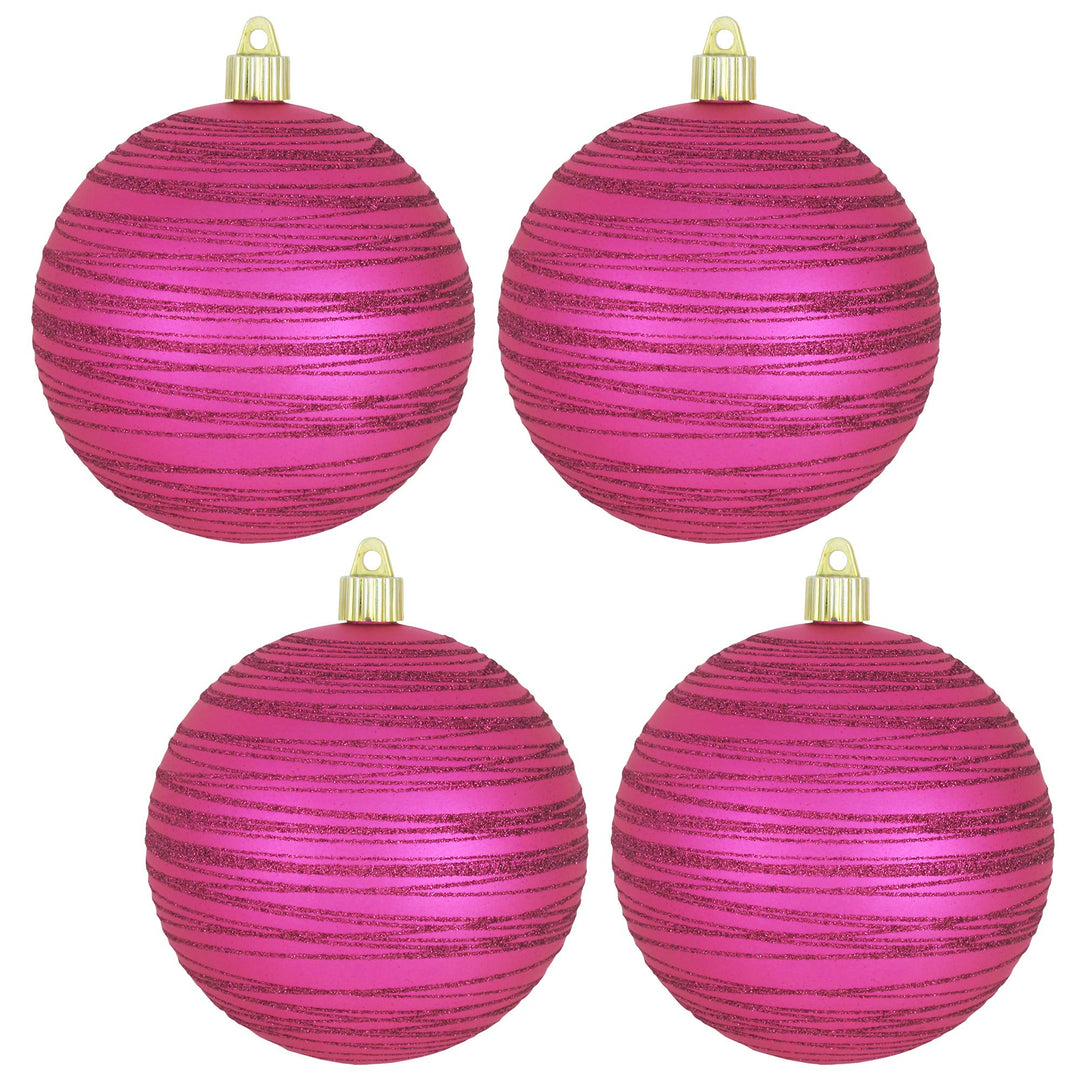 [4 Pack] 4 3/4" (120mm) Decorated Shatterproof Ball Ornaments