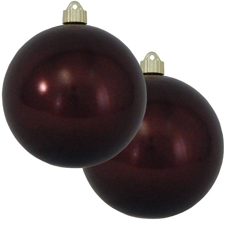 Christmas By Krebs 6" (150mm) Shiny Hot Java Brown [2 Pieces] Solid Commercial Grade Indoor and Outdoor Shatterproof Plastic, UV and Water Resistant Ball Ornament Decorations
