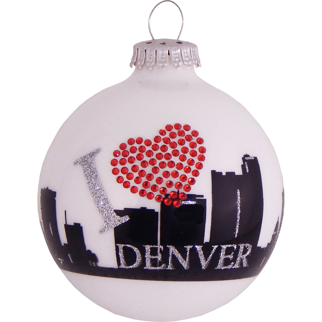 City Skyline Glass Ornaments (Denver Skyline)