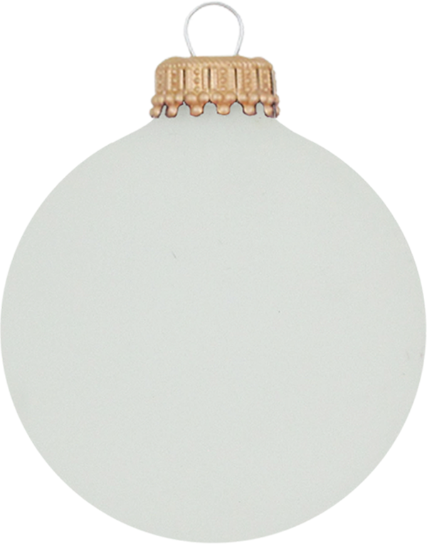 Christmas By Krebs 3" (76mm) Craft Glass Disc Ornament [6 Pieces], Designer Heirloom  (Frost with Gold Crown Caps)
