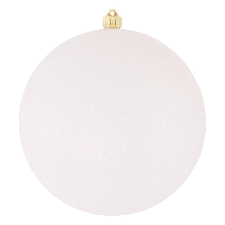 Christmas By Krebs 10" (250mm) Snowball White Glitter [1 Piece] Solid Commercial Grade Indoor and Outdoor Shatterproof Plastic, Water Resistant Ball Ornament Decorations