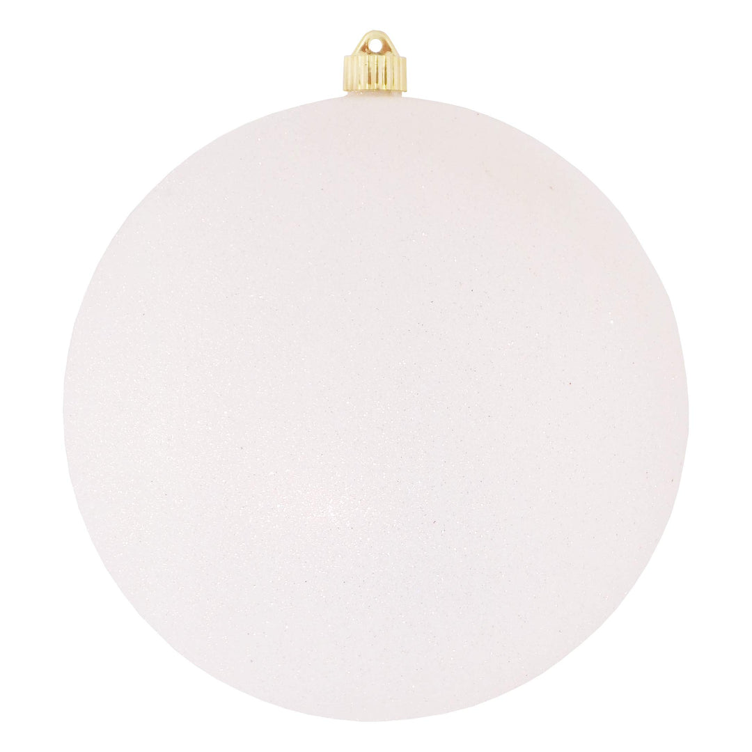 Christmas By Krebs 10" (250mm) Snowball White Glitter [1 Piece] Solid Commercial Grade Indoor and Outdoor Shatterproof Plastic, Water Resistant Ball Ornament Decorations