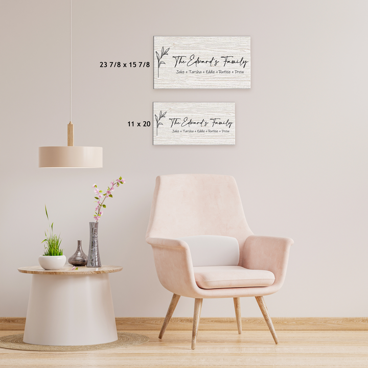 11" x 20" and 23-7/8" x 15-7/8" Personalized Family Tree Unframed Wood Sign