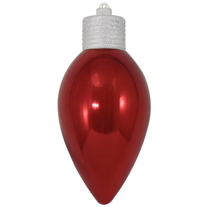 Christmas By Krebs 12" (300mm) Ornament, Commercial Grade Indoor, Outdoor Shatterproof Plastic Water Resistant Lightbulb Ornament (Sonic Red)
