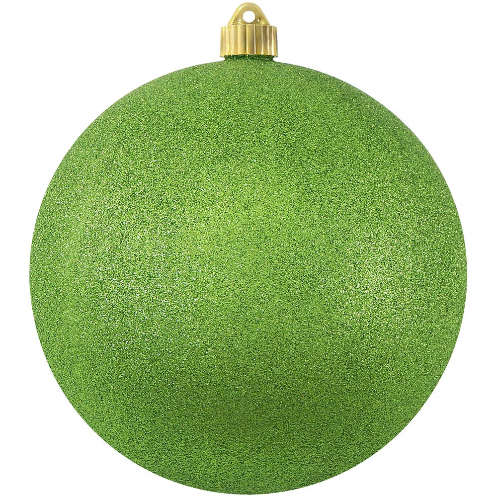 Christmas By Krebs 8" (200mm) Lime Green Glitter [1 Piece] Solid Commercial Grade Indoor and Outdoor Shatterproof Plastic, Water Resistant Ball Ornament Decorations