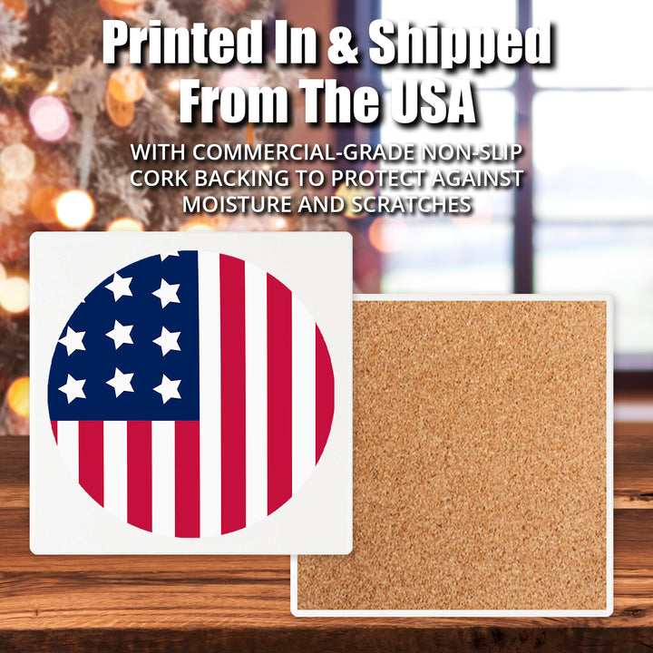 [Set of 4] 4" Premium Absorbent Ceramic Square Christmas Holiday Humor Gift Housewarming Coasters - Tis The Season To Be Tipsy