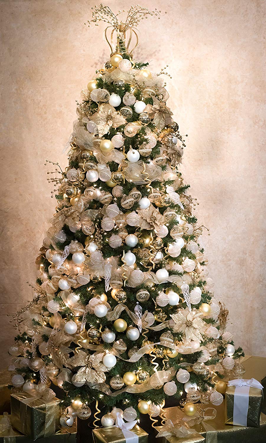 68 Piece Classic Gold Glass Ornaments Christmas Tree Decorating