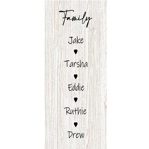 11"x20" and 23-7/8"x15-7/8" Vertical Personalized Family Tree Unframed Wood Sign