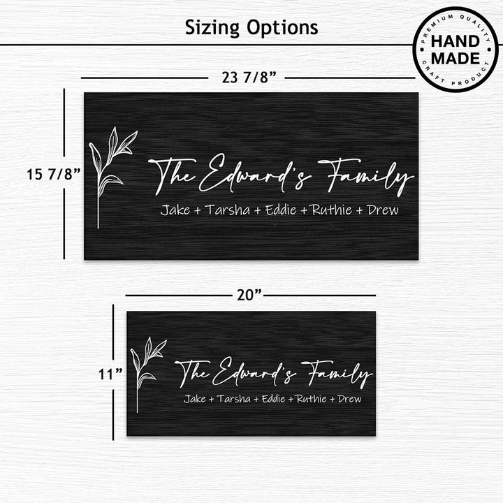 11" x 20" and 23-7/8" x 15-7/8" Personalized Family Tree Unframed Wood Sign
